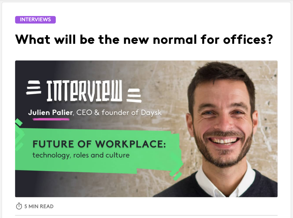 Our CEO’s interview on Kenjo’s blog: what the future of offices will be like?